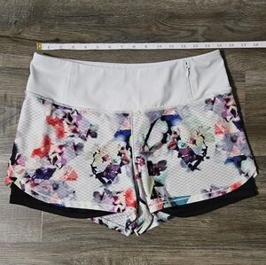 CALIA by Carrie Underwood White and Multicolor Floral Athletic Shorts